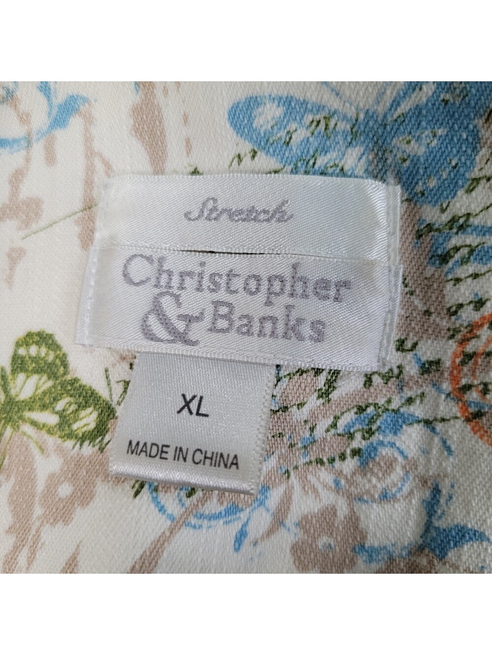 Christopher & Banks Size XL PASTEL Floral Jean Jacket Comfort Stretch- 3/4 SLEE - Picture 3 of 9